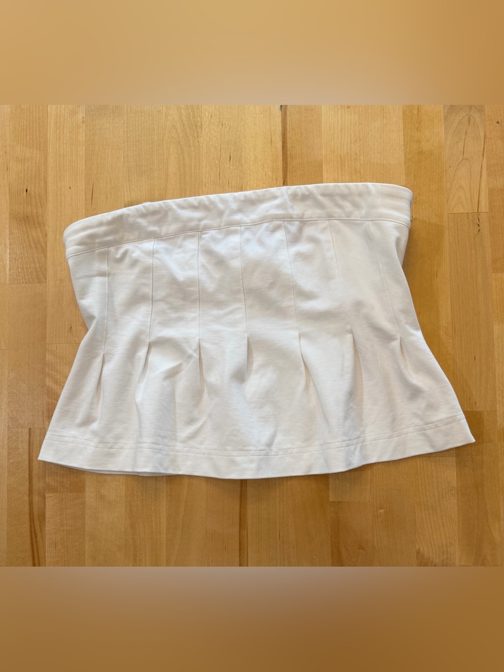 Maeve Anthropologie White Strapless Pleated Tube Top